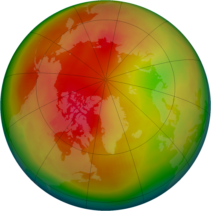 Arctic ozone map for February 1979